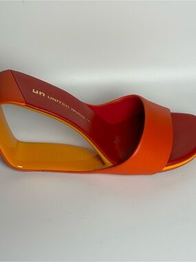United Nude Two-Tone Orange and Red Open-Toe Slide